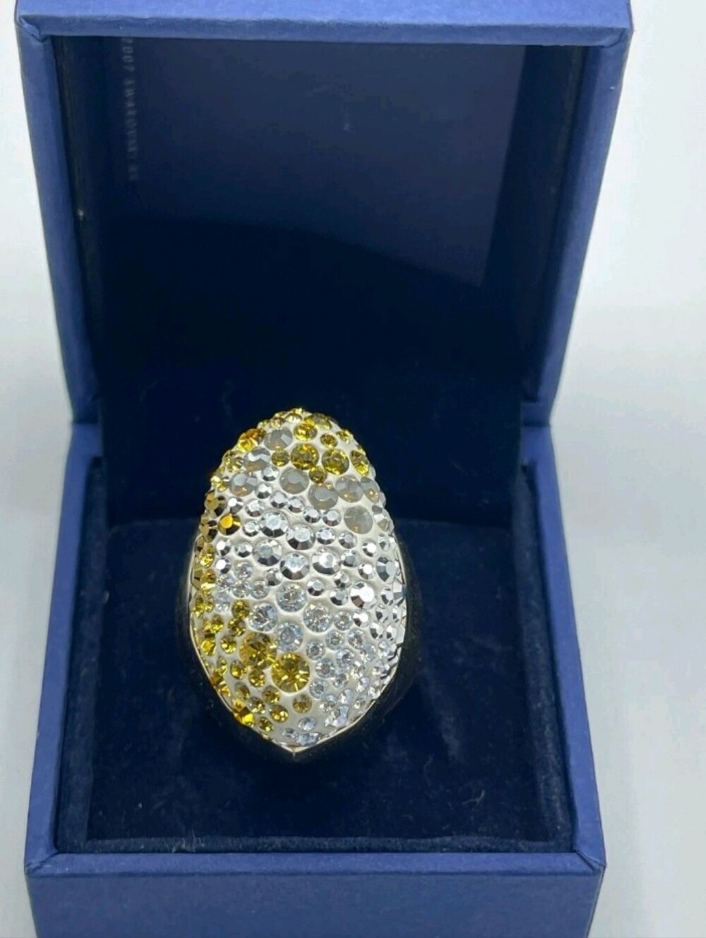 Swarovski Kinshasa Gold Ring with Yellow and Clear Crystals/ BNWT